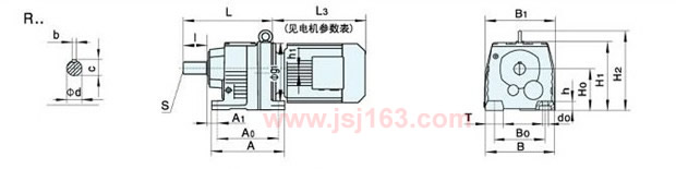 R系列减速机外形尺寸图
