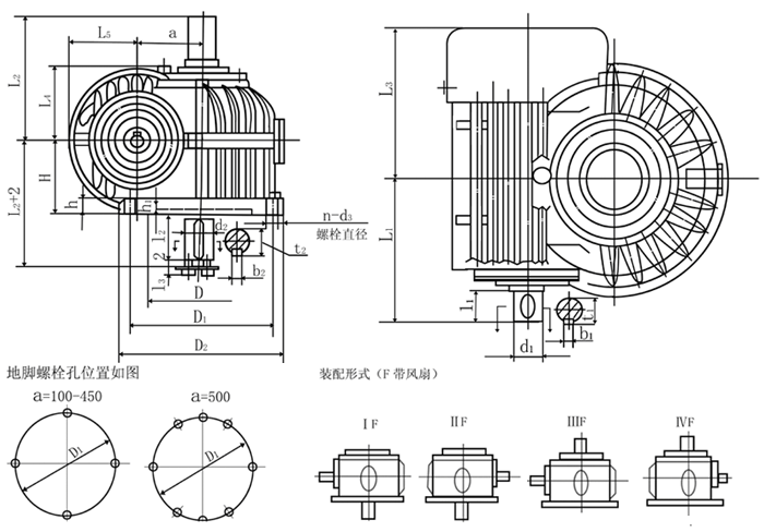 CWS圆弧圆柱蜗轮减速机装配图